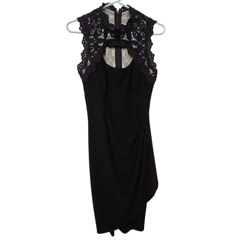 Joseph Ribkoff Black Lace Evening Dress Size 8